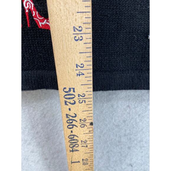 Mandal Bay Cardigan Womens Sz XL Christmas Holiday Trees Beads Santa Hat Black - Picture 6 of 9